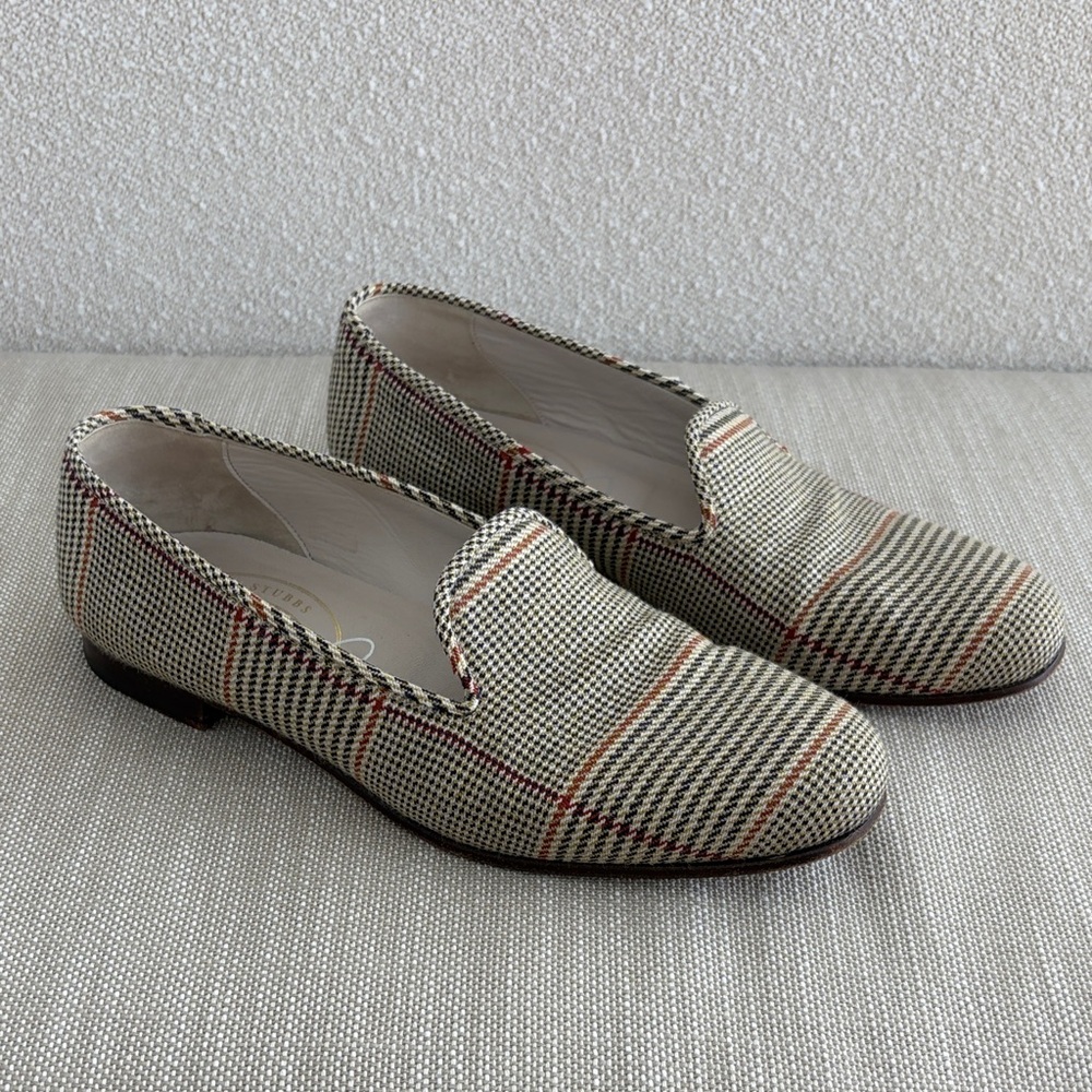 Stubbs & Wootton Plaid Slip-On Loafers
